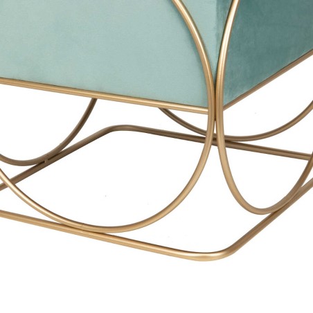 set 2 puffs velvet c/base metal 46x46x49/36x36x39 