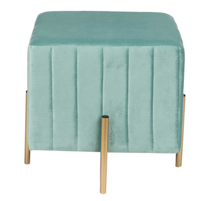 puff velvet con patas metal 40x40x41 cm