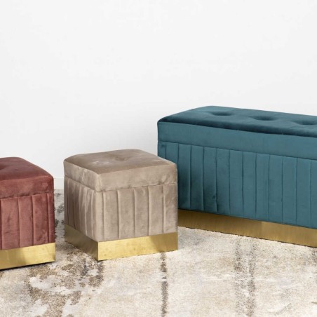 set 3 puffs velvet 80x40x44/36x36x34/36x36x34 cm