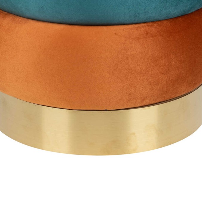 puff velvet con base metal 40x40x43 cm