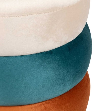 puff velvet con base metal 40x40x43 cm