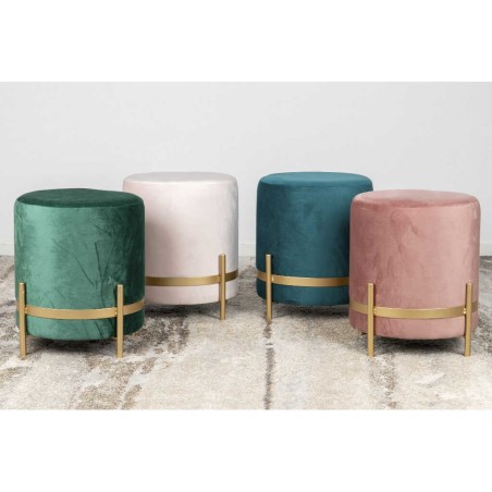 puff velvet con patas metal 35x35x40 cm
