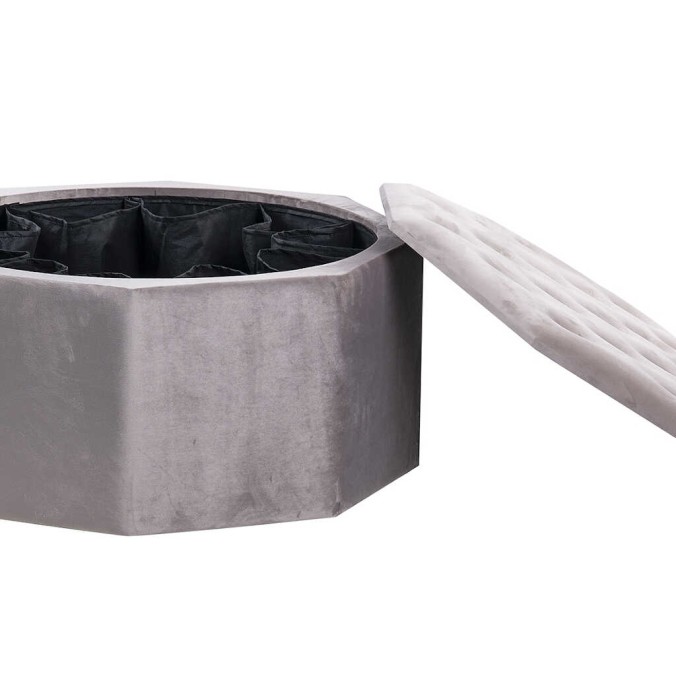 puff zapatero hexagonal velvet 80x80x42 cm 