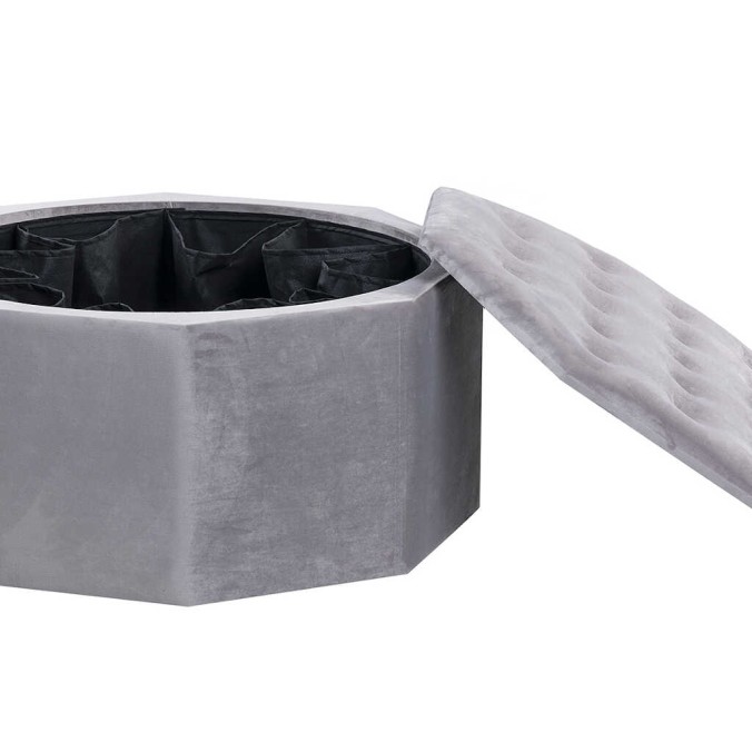 puff zapatero hexagonal velvet 80x80x42 cm 