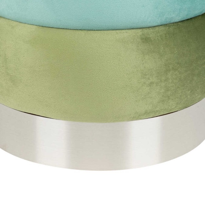 puff velvet con base metal 40x40x43 cm
