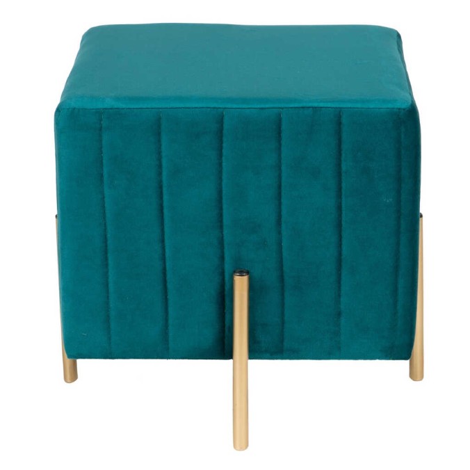 puff velvet con patas metal 40x40x41 cm