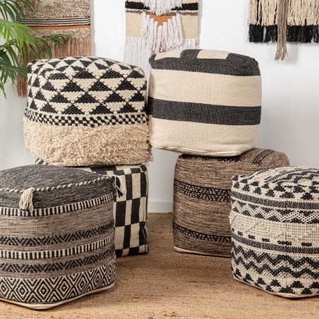 puff tejido a mano 40x40x40 cm