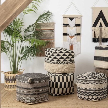 puff tejido a mano 40x40x40 cm