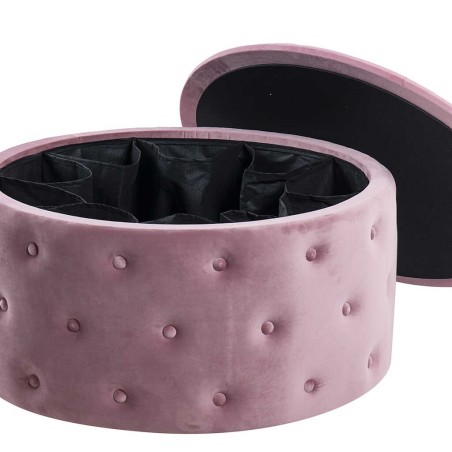 puff zapatero redondo velvet 80x80x42 cm