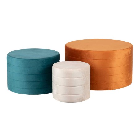 set 3 puffs velvet 80x80x45/60x60x40/40x40x35 cm