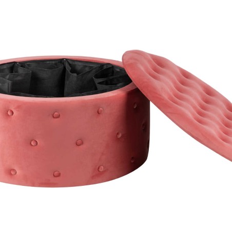 puff zapatero redondo velvet 80x80x42 cm