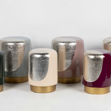 taburete / mesa aux metal rosa champag. 30x30x40cm