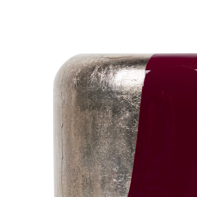 taburete / mesa aux. metal granate 30x30x40 cm