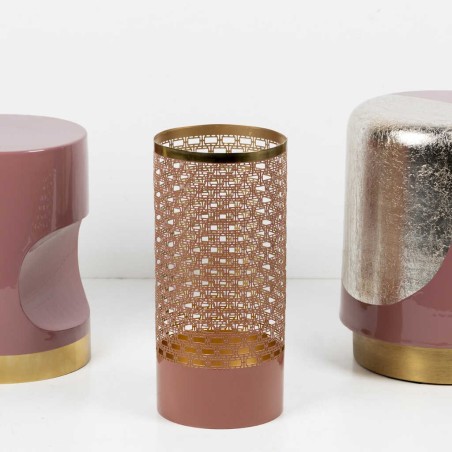 taburete / mesa aux. metal granate 34x34x45 cm