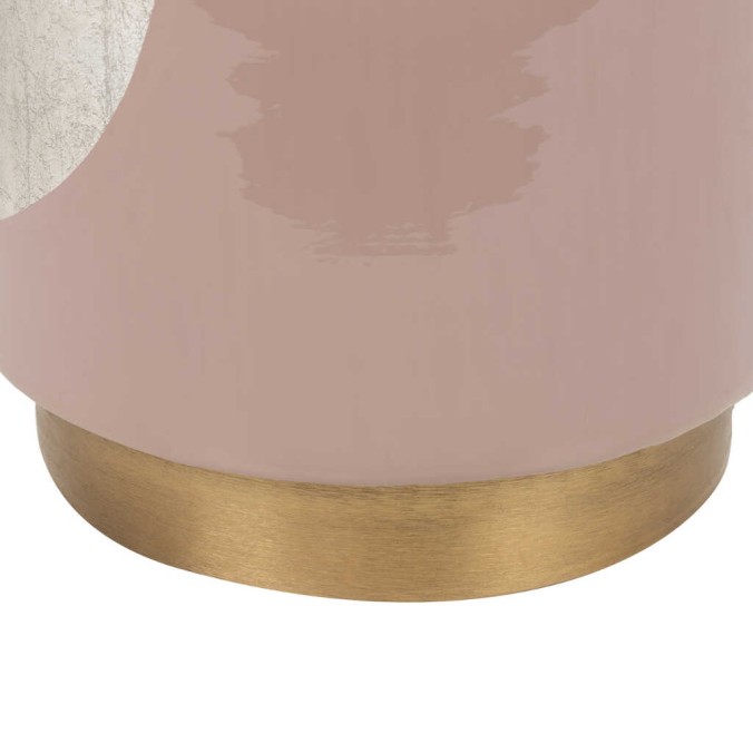 taburete / mesa aux. metal rosa 34x34x45 cm