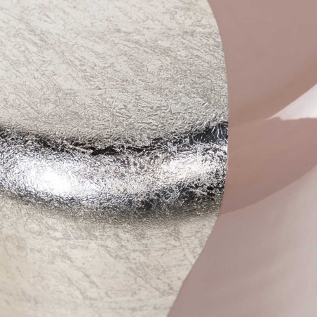 taburete / mesa aux. metal rosa 34x34x45 cm