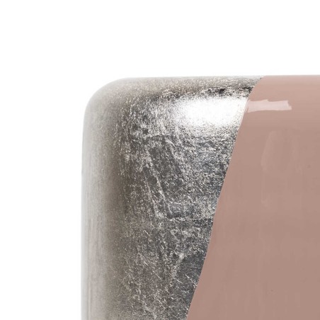 taburete / mesa aux. metal rosa 34x34x45 cm