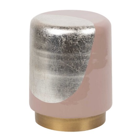 taburete / mesa aux. metal rosa 34x34x45 cm