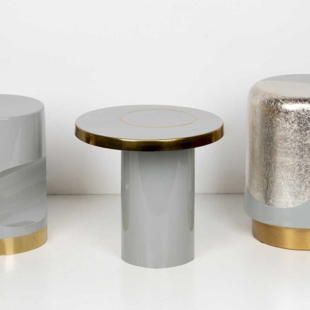 taburete / mesa aux. metal verde 34x34x45 cm