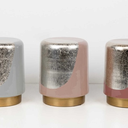 taburete / mesa aux. metal verde 34x34x45 cm