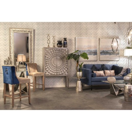 taburete cocina azul-gris c/tirador 48x53x104cm