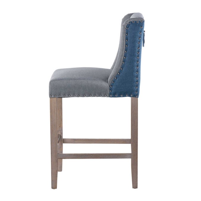 taburete cocina lino gris-azul tirador 48x53x104cm