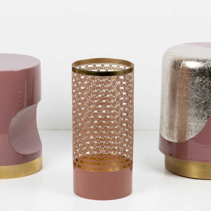 taburete metal granate 30x30x40 cm