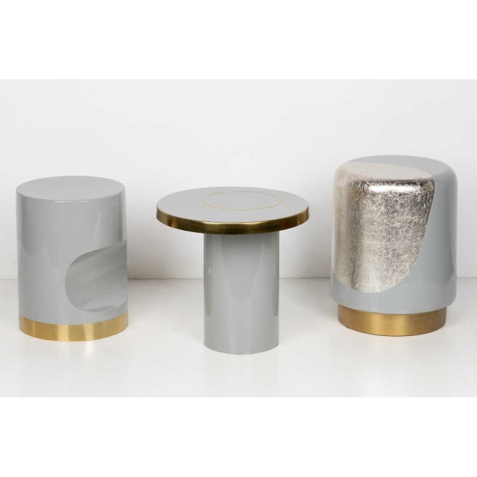 taburete metal green 30x30x40 cm