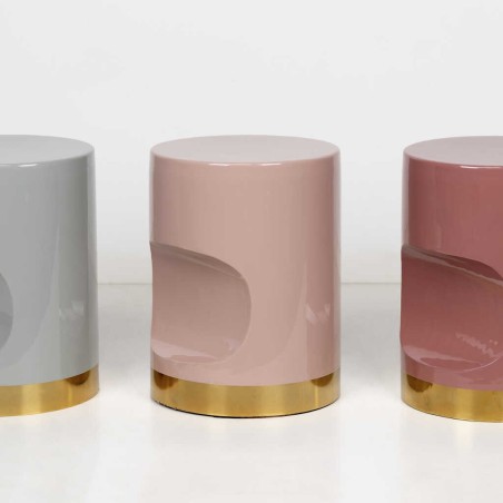 taburete metal rosa 30x30x40 cm