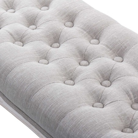 pie cama lino beige capit. patas mad. 110x36x47 cm