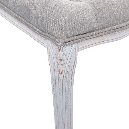 pie cama lino beige capit. patas mad. 110x36x47 cm