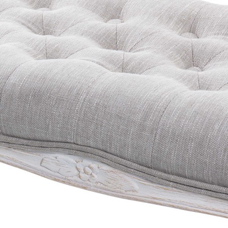 pie cama lino beige capit. patas mad. 110x36x47 cm