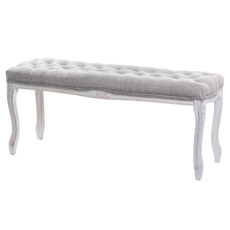 pie cama lino beige capit. patas mad. 110x36x47 cm