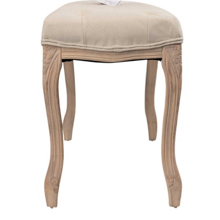 pie cama lino beige capit. patas mad. 110x36x48cm