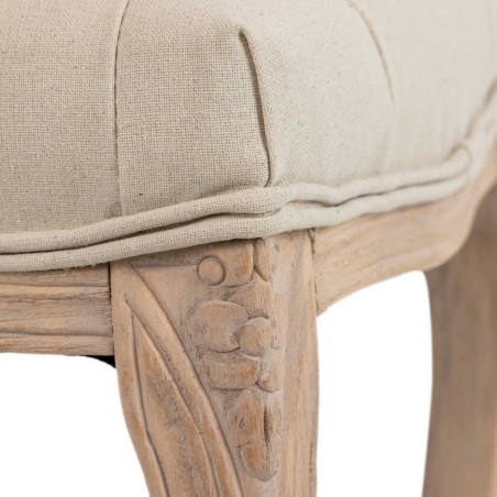 pie cama lino beige capit. patas mad. 110x36x48cm