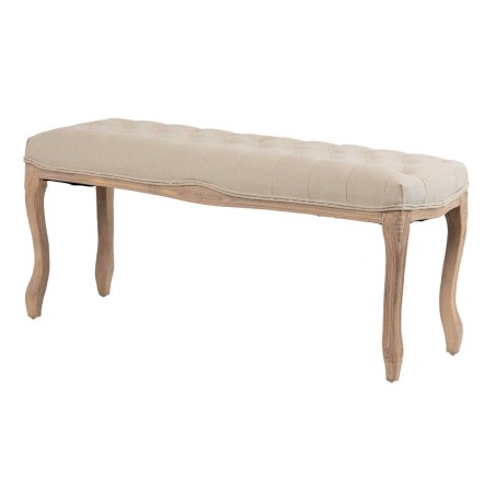 pie cama lino beige capit. patas mad. 110x36x48cm