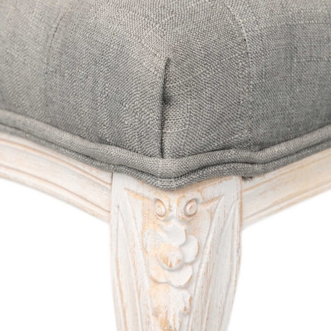 pie cama lino gris capit. patas mad. 110x36x47 cm