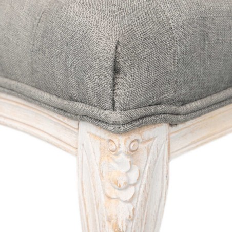 pie cama lino gris capit. patas mad. 110x36x47 cm