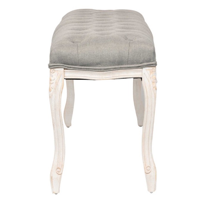 pie cama lino gris capit. patas mad. 110x36x47 cm