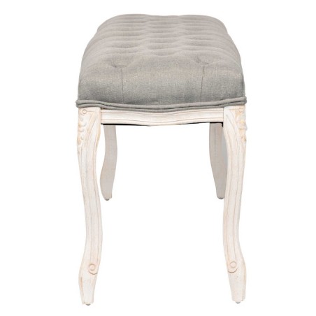 pie cama lino gris capit. patas mad. 110x36x47 cm