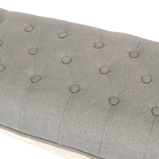 pie cama lino gris capit. patas mad. 110x36x47 cm