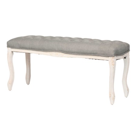 pie cama lino gris capit. patas mad. 110x36x47 cm