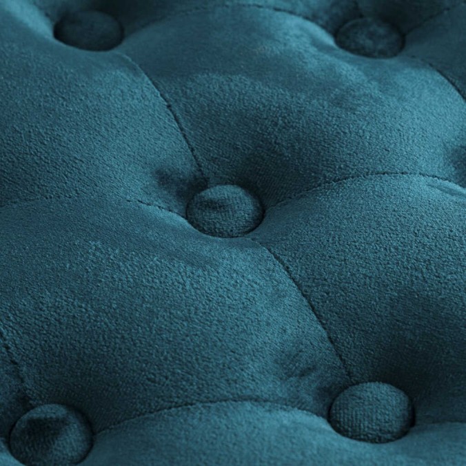 pie cama velvet capitone patas madera 110x36x47 cm