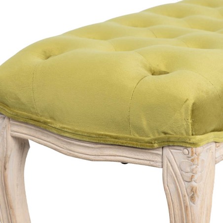 pie cama velvet capitone patas madera 110x36x47 cm