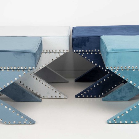 pie de cama azul 62x42x37 cm