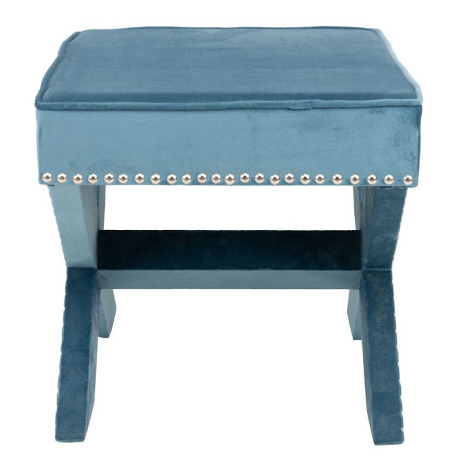 pie de cama azul ottoman 62x42x37 cm