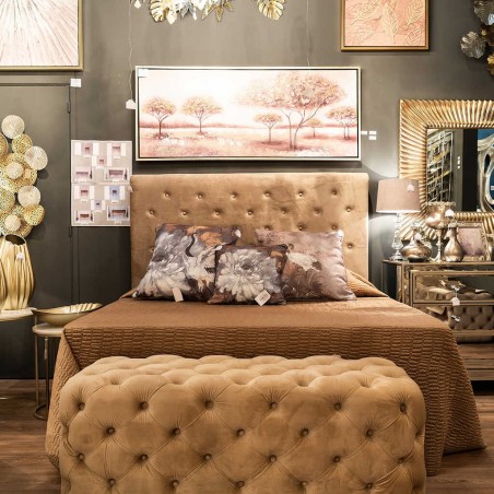 pie de cama velvet capitone 125x45x47 cm
