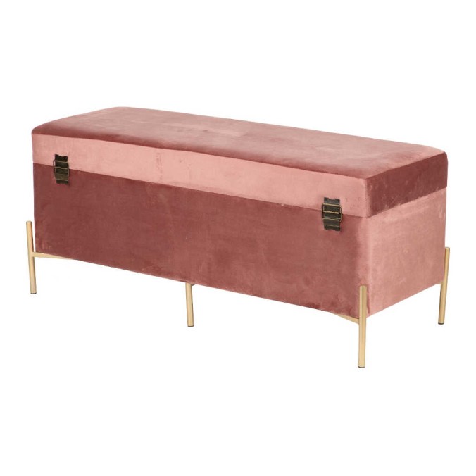 pie de cama velvet con patas metal 100x40x44 cm