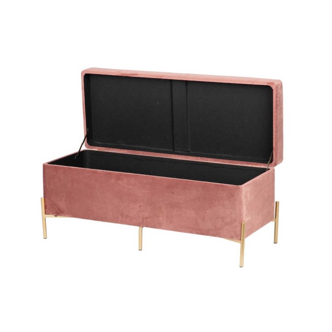 pie de cama velvet con patas metal 100x40x44 cm