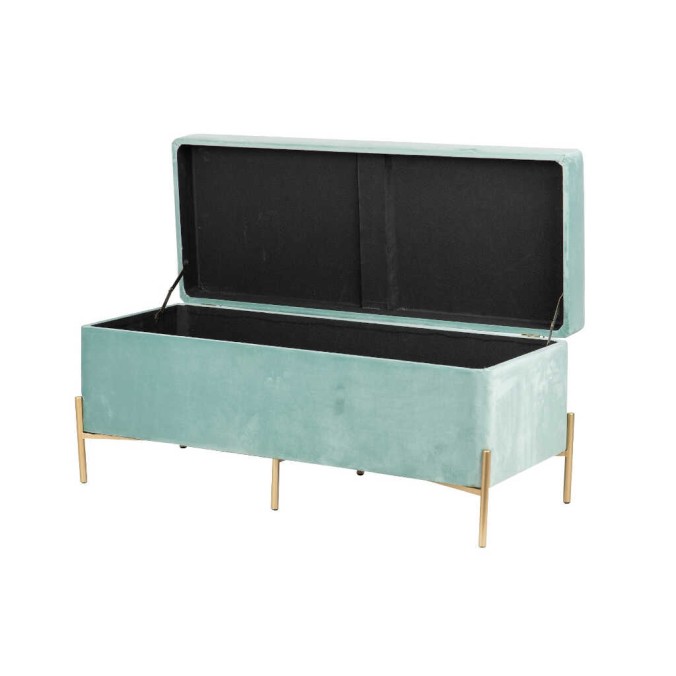 pie de cama velvet con patas metal 100x40x44 cm